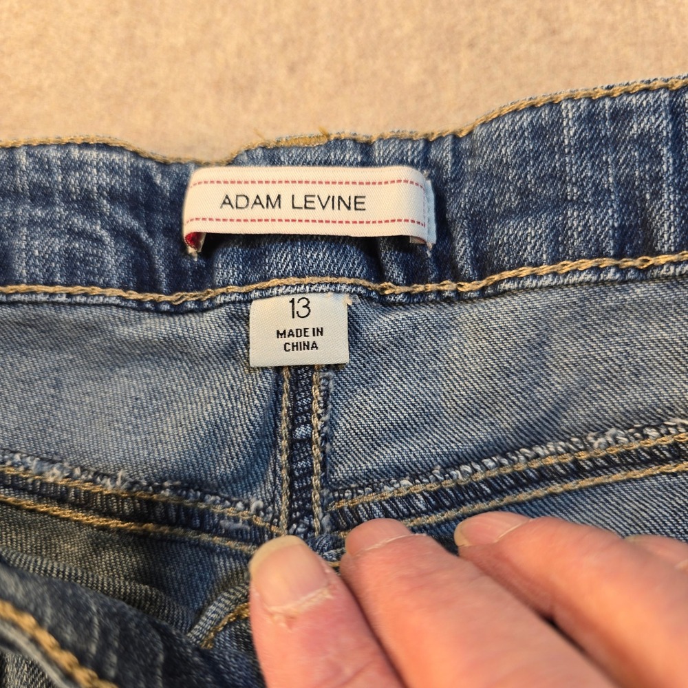 Adam Levine Womens Distressed Denim Shorts Lace Trim Medium Wash Blue Size 13 - Picture 3 of 6